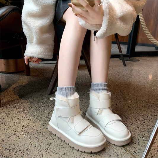 Women's velvet platform ankle boots