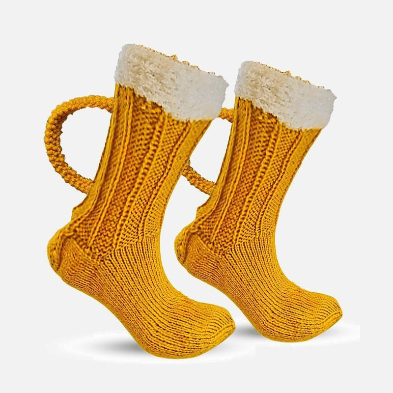 Color Matching Beer Room Thermal Middle Tube Thick Wool Socks
