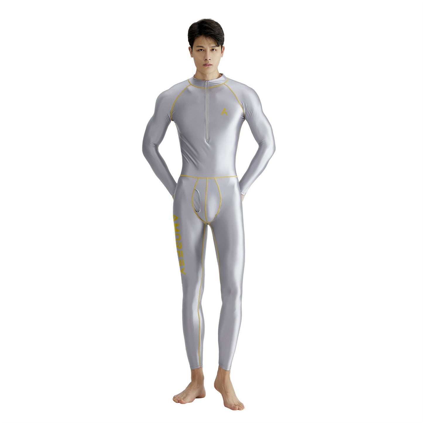 Solid Color Front Zipper Long Sleeve Nine Minute Pants Versatile Juice