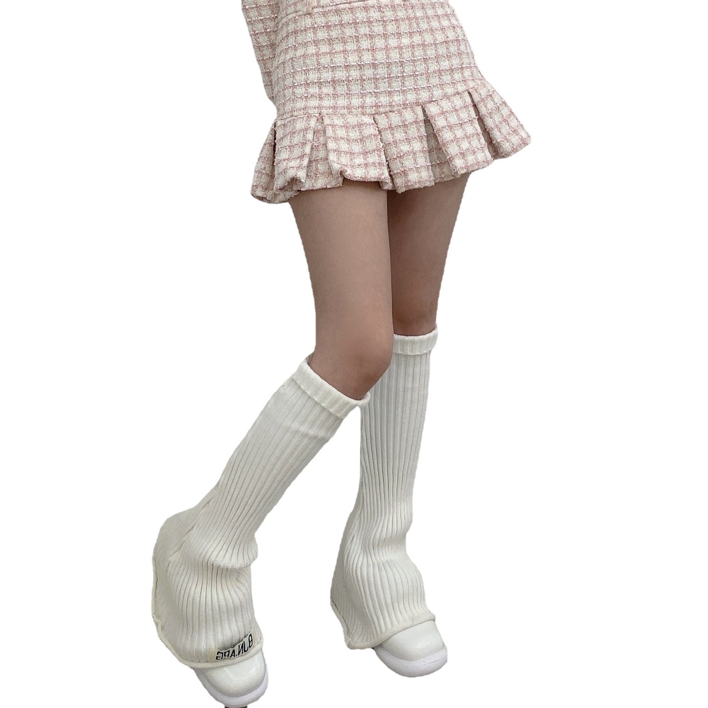 Vintage Flared Knit Striped Wool Leg Socks