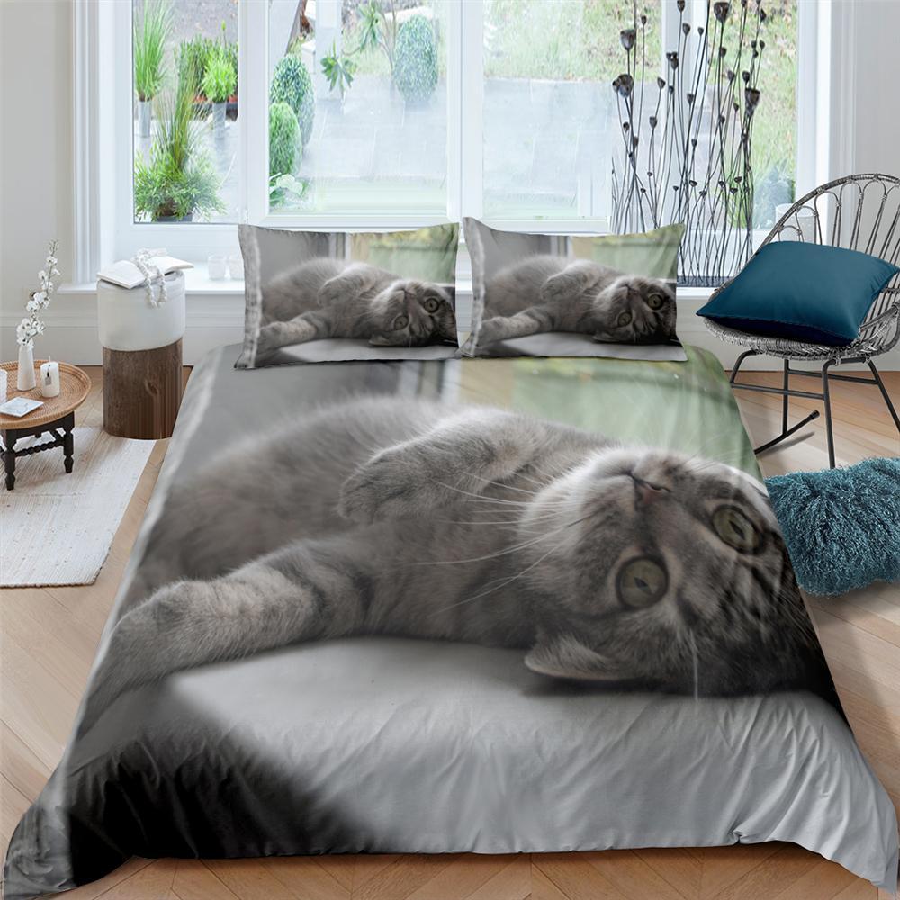 Pet Cat Pattern Down Quilt Cover