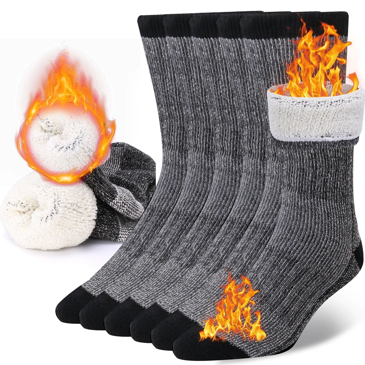 Men's And Women's Wool Round Neck Thickened Warm-keeping Socks