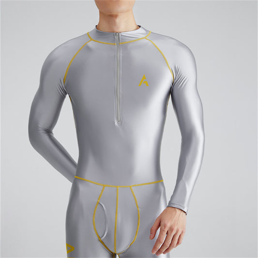 Solid Color Front Zipper Long Sleeve Nine Minute Pants Versatile Juice