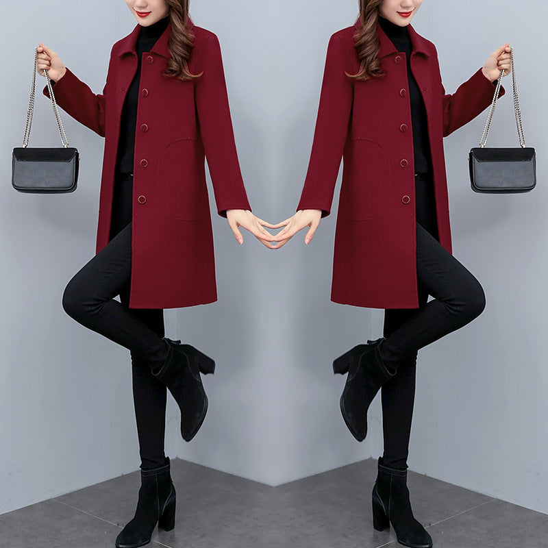 Women's Autumn And Winter Woolen Coat