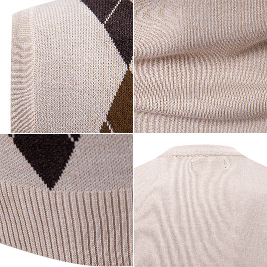 Women's Fashionable Plaid Pullover Leisure Sweater