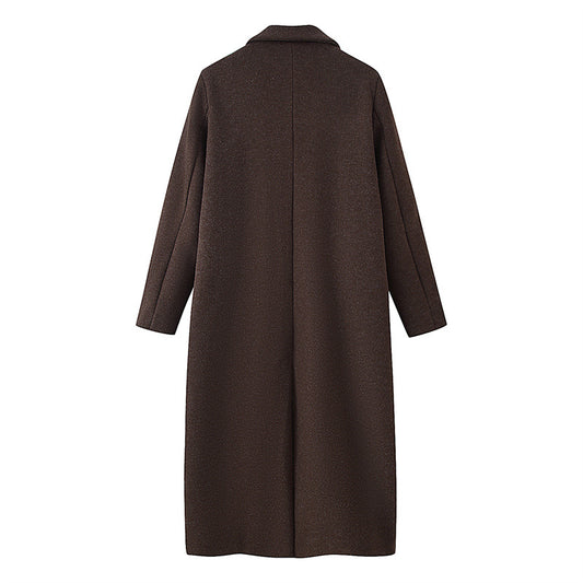 Women's Casual Solid Color Woolen Coat Jacket