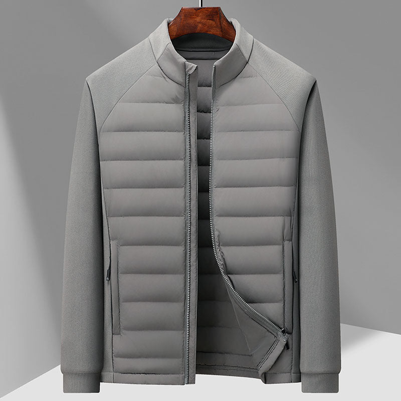 Short Stitching Down Jacket Men's Lightweight Warm Stand Collar