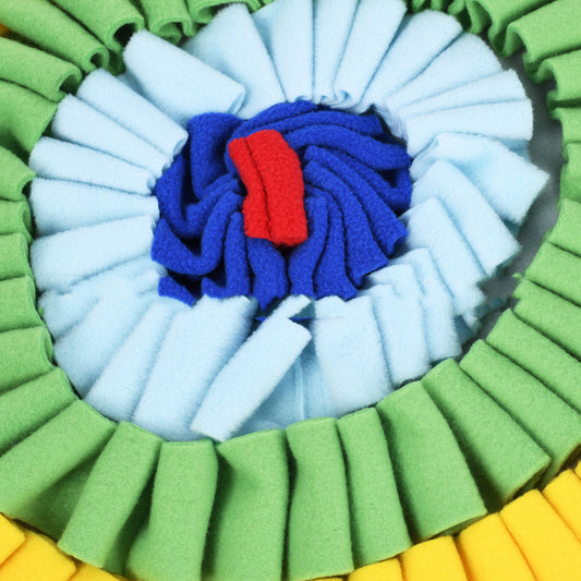 Round Rainbow Plumeria Pet Sniffing Pad