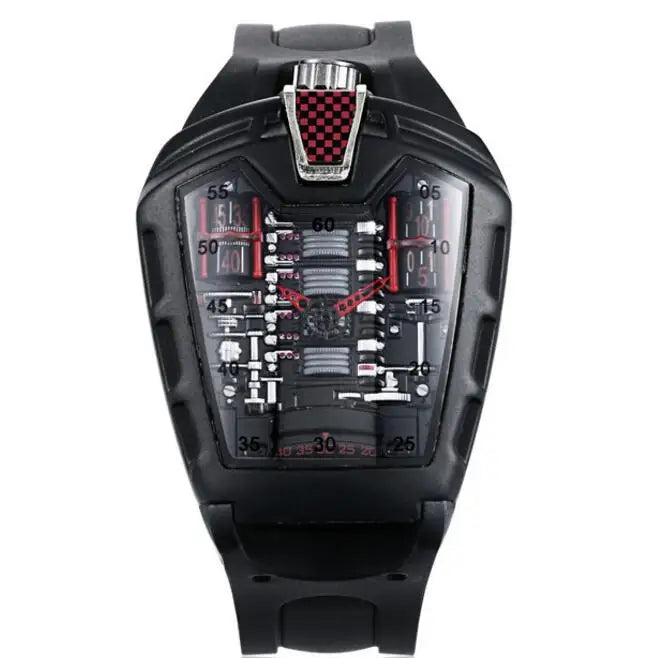 Men's Hollow Watch Ghost Silica Silicone Bracelet Quartz Watch Cool Relogio Men Watch Skeleton Ghost Student Clock