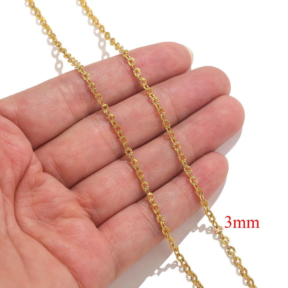 2-meter Lips Beads Chain Stainless Steel Cable Chains for Jewelry Making DIY Necklace Bracelet Accessories Gold Chain Findings