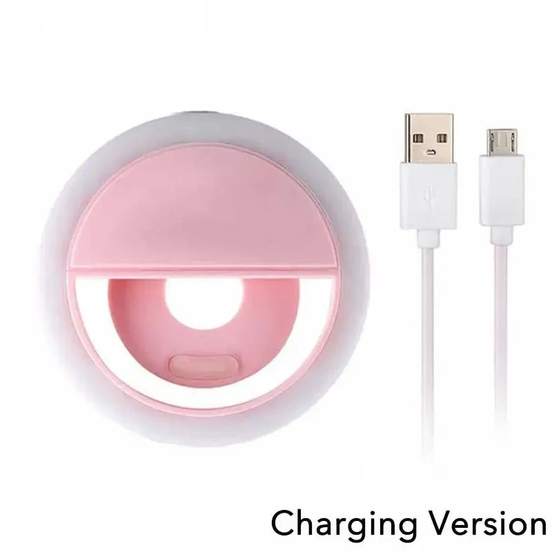 USB Charging LED Selfie Ring Light Lens for Mobile Phones, LED Selfie Ring Lamp for iPhone, Samsung, Xiaomi, Huawei Phone Selfie Light