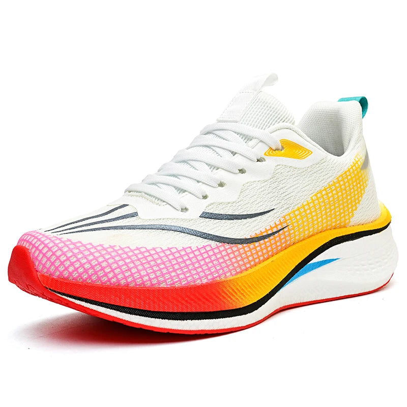 Unisex Running Shoes 2025 Autumn Breathable Mesh Sports Shoes Comfortable Lace-up Flat Sneakers for Men Women