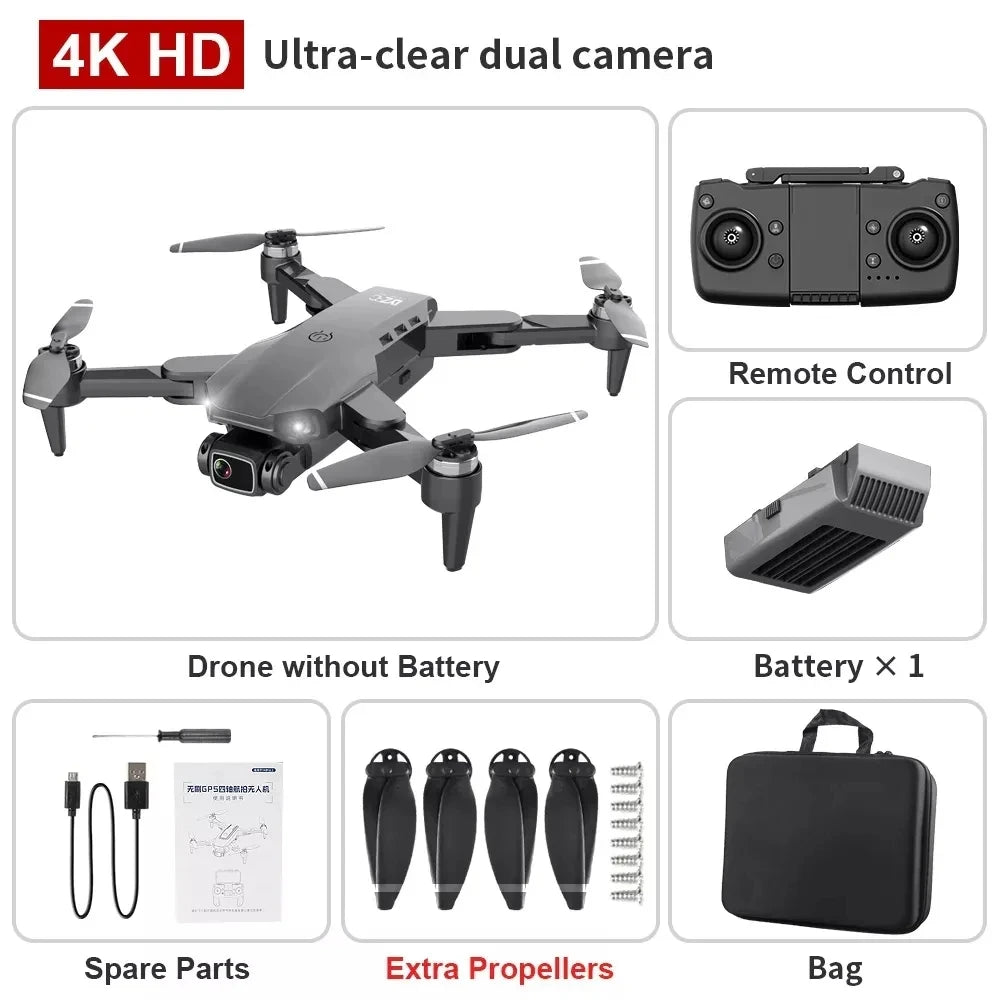 Drone L900 Pro 4K Professional 5G GPS HD Dual Camera Photography Brushless Foldable RC Quadcopter 1.2KM Range Drones Toys