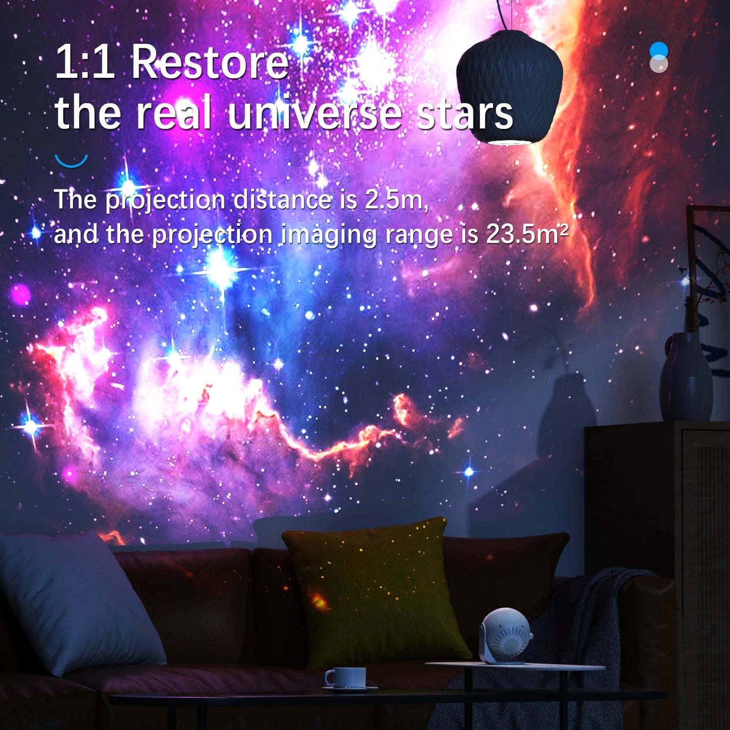 Star Projector Galaxy Night Light HD Image Disc Updated Planetarium Projector with Remote Control and Bluetooth Function for Living Room