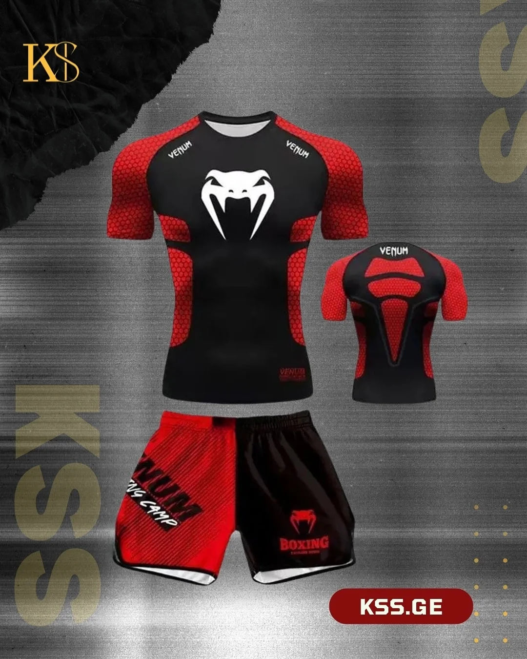 UFC Boxing Muay Thai Short Sleeved Shorts Set MMA Men's and Women's Outdoor Sports Casual Fashion Trend for Adults and Children