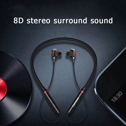 Original Lenovo HE05 Pro TWS Wireless Bluetooth 5.0 Sports Noise Canceling Neckband Earphones, Waterproof, Microphone