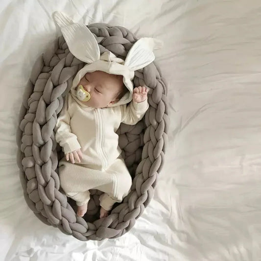 Bunny Baby Romper Long Ears Infant Boy Girl Adorable Animal Rompers Jumpsuit Toddler Kids Knitted Autumn Rabbit Outift Hooded