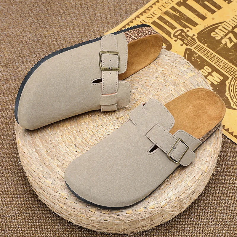 Fashion Men Mules Shoe with Arch Support Birkens Mens Shoes Men's Suede Sandals Retro Cork Clogs Unisex Classic Beach Тапочки