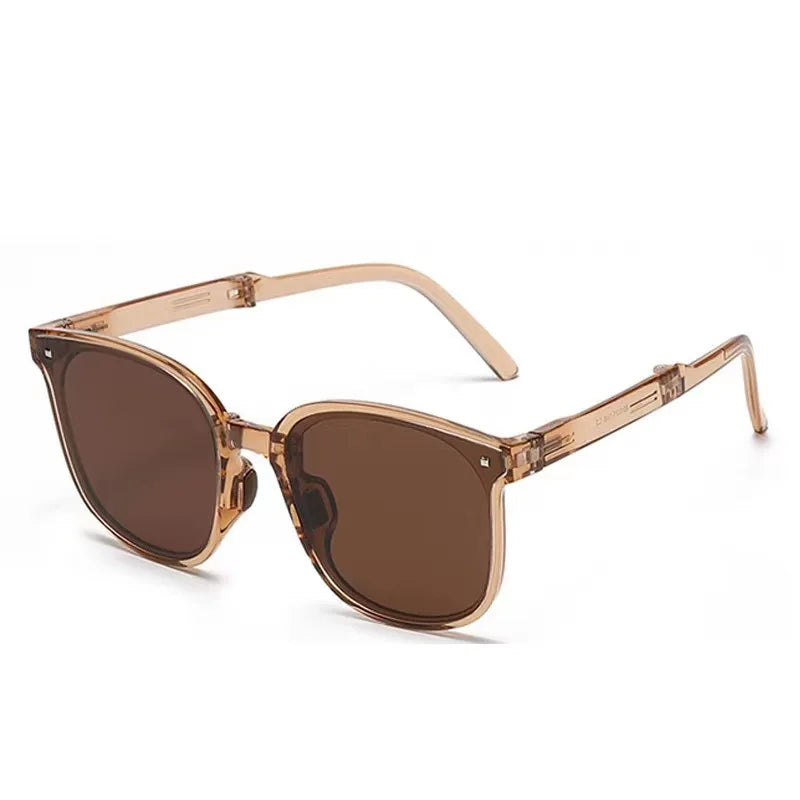 Foldable Sunglasses with Case for Women, Fashion Air Cushion Eyewear, UV 400 Polarized Eyewear