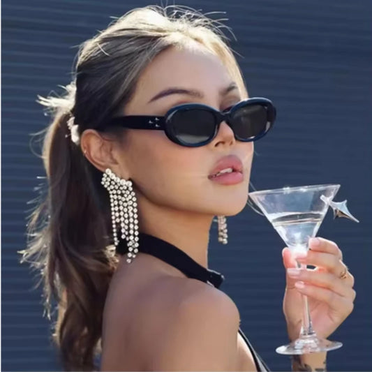 New 2025 Oval Sunglasses for Men Women Fashion Retro Brand Design Shades Eyewear Female Candy Color Goggle Fishing Sun Glasses