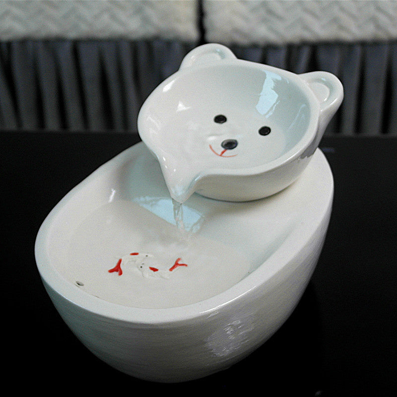 Ceramic Pet Cat Water Dispenser with Automatic Circulation