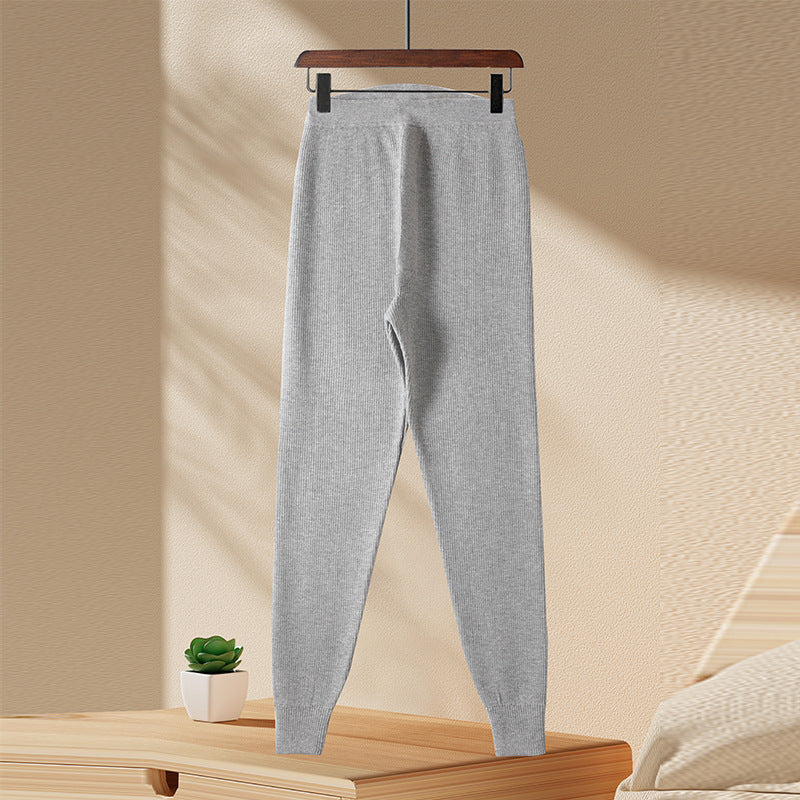 Men's And Women's New Stripe Wool Skinny Pants
