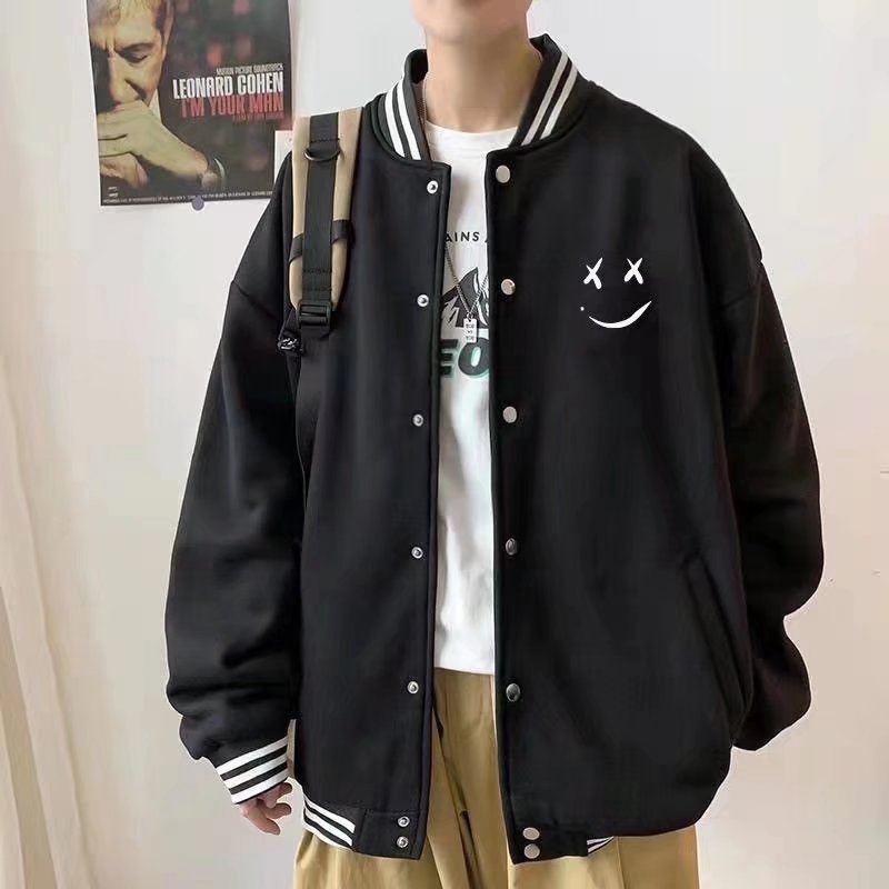 Men's Autumn And Winter Fashion Brand Ins Loose Hong Kong Style Baseball Uniform Coat Coat