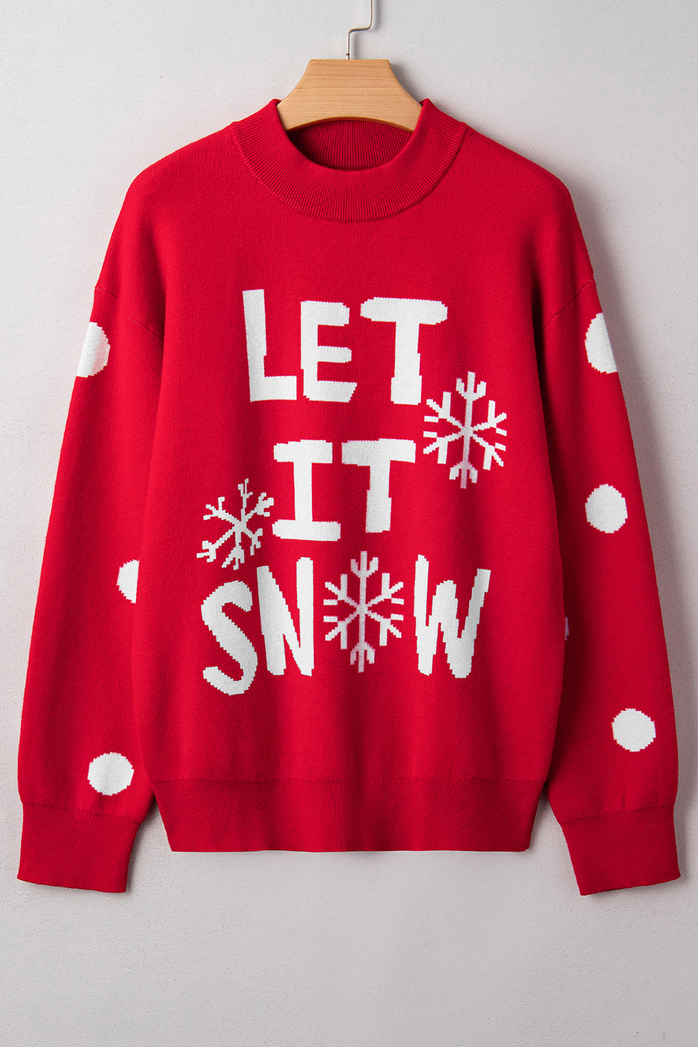 Women's Casual Loose Round Neck Christmas Red Sweater