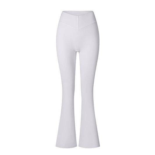 Brushed Flared V-waist Sports Tight Trousers