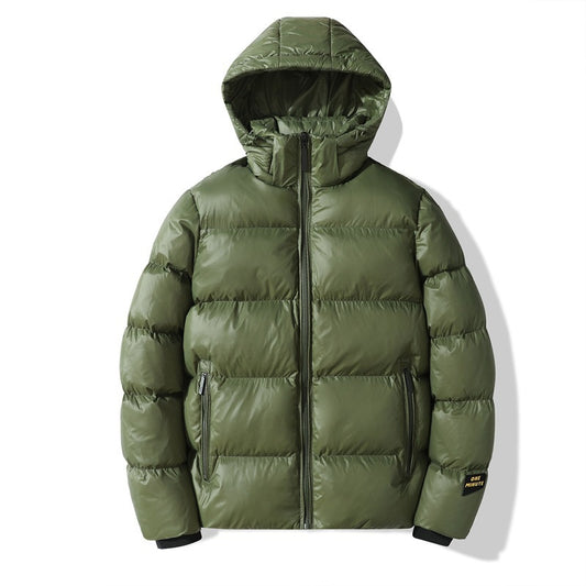 Solid Color American Loose Cotton Jacket With Hood