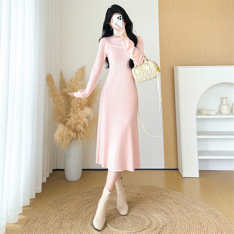 Gentle Waist-controlled Slimming Long Sleeve Knitted Dress