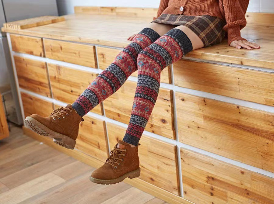 Autumn And Winter Angora Wool Knee Socks Women