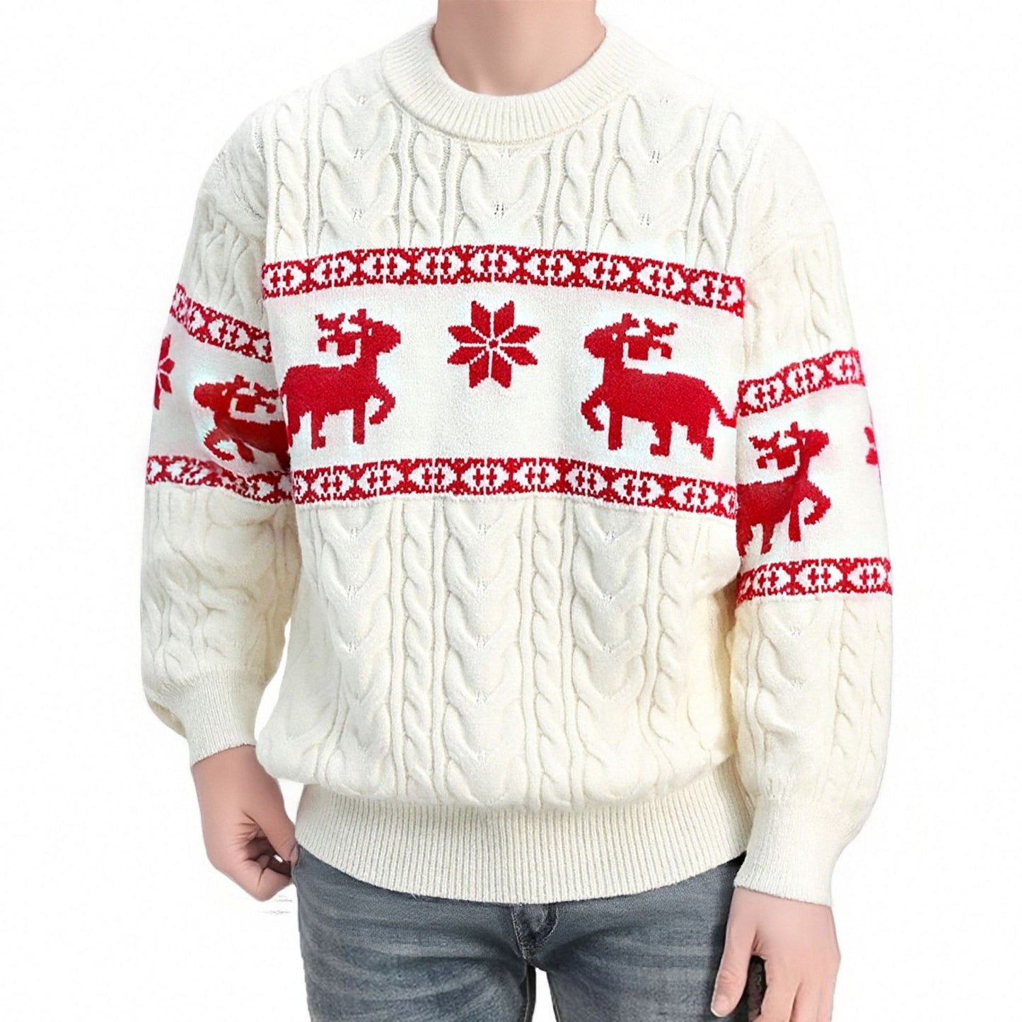 Men's Round Neck Sweater Coat Knitwear