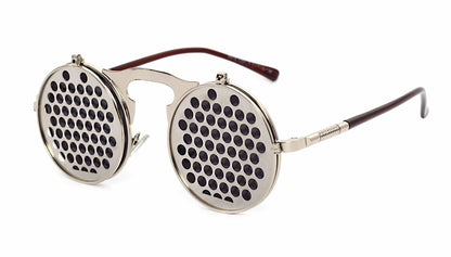 Casual Retro Metal Punk Steam Flip Sunglasses for Men
