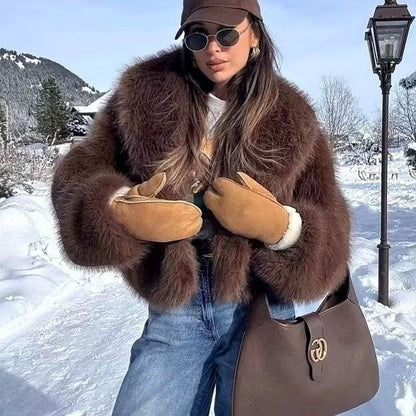 Women's Faux Fur Coat Short Chic