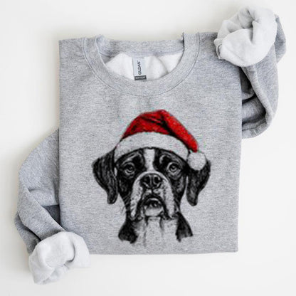 Christmas Puppy Print Polyester Round Neck Sweatshirt Unisex