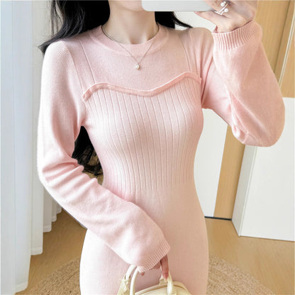 Gentle Waist-controlled Slimming Long Sleeve Knitted Dress