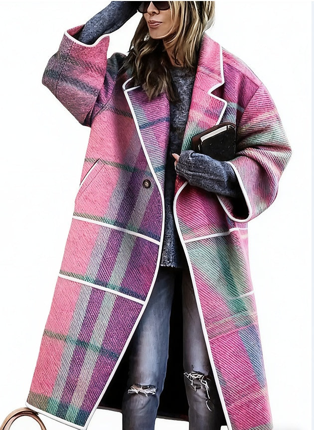 Lady's Multi-color Long-sleeved Coat