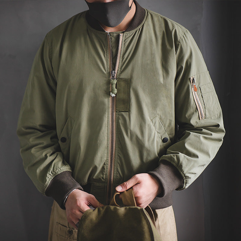Army Green Winter Thickened Baseball Cotton-padded Jacket