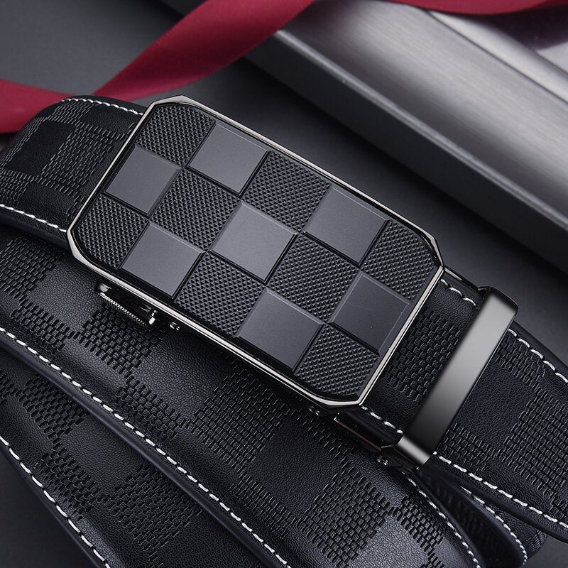 Men's Automatic Leather Buckle Belt