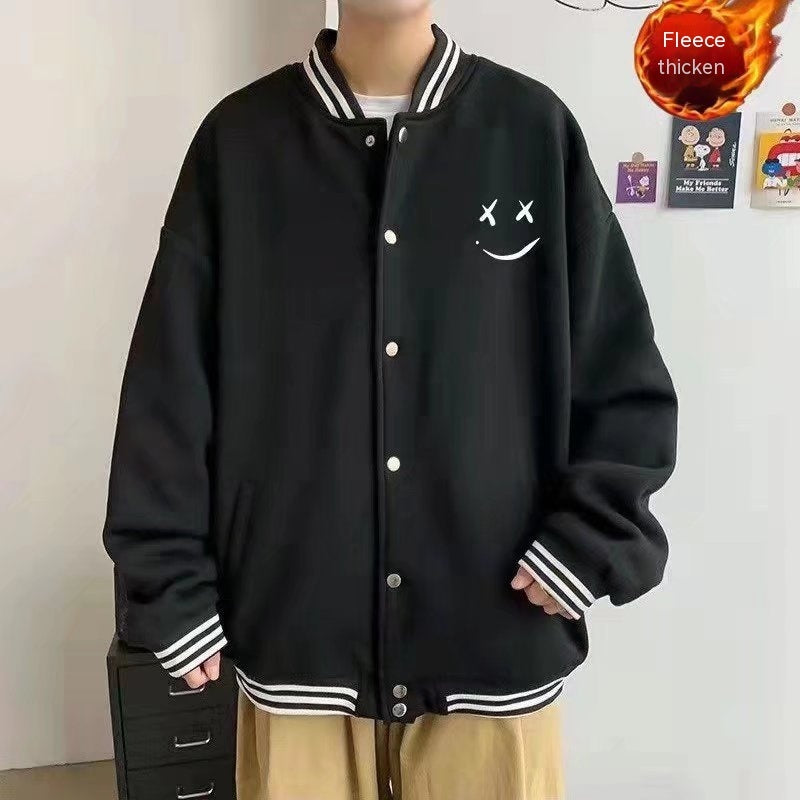 Men's Autumn And Winter Fashion Brand Ins Loose Hong Kong Style Baseball Uniform Coat Coat