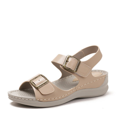Women's Casual Sandals Fashion Thick Bottom Velcro Travel Beach Shoes