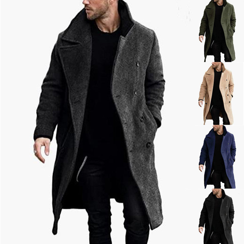 Men's Woolen Coat Thickened Coat