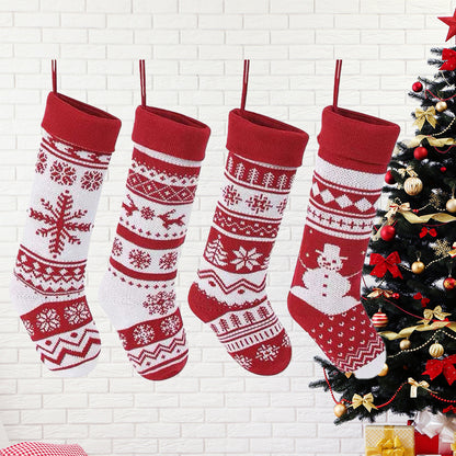 Cartoon Knitting Wool Christmas Decorative Socks