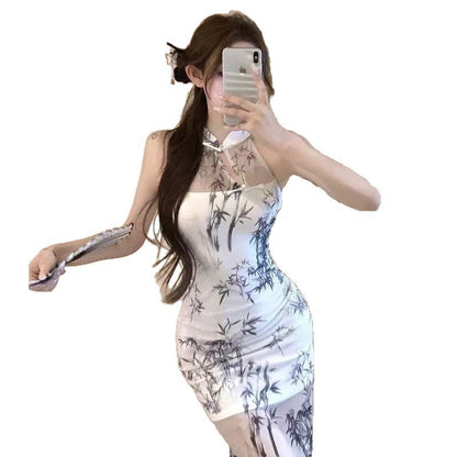 Women's Halter Dress with Slim Design