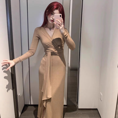 Pure Desire To Twist Long Sleeve Dress for Women Spring and Autumn Outfit