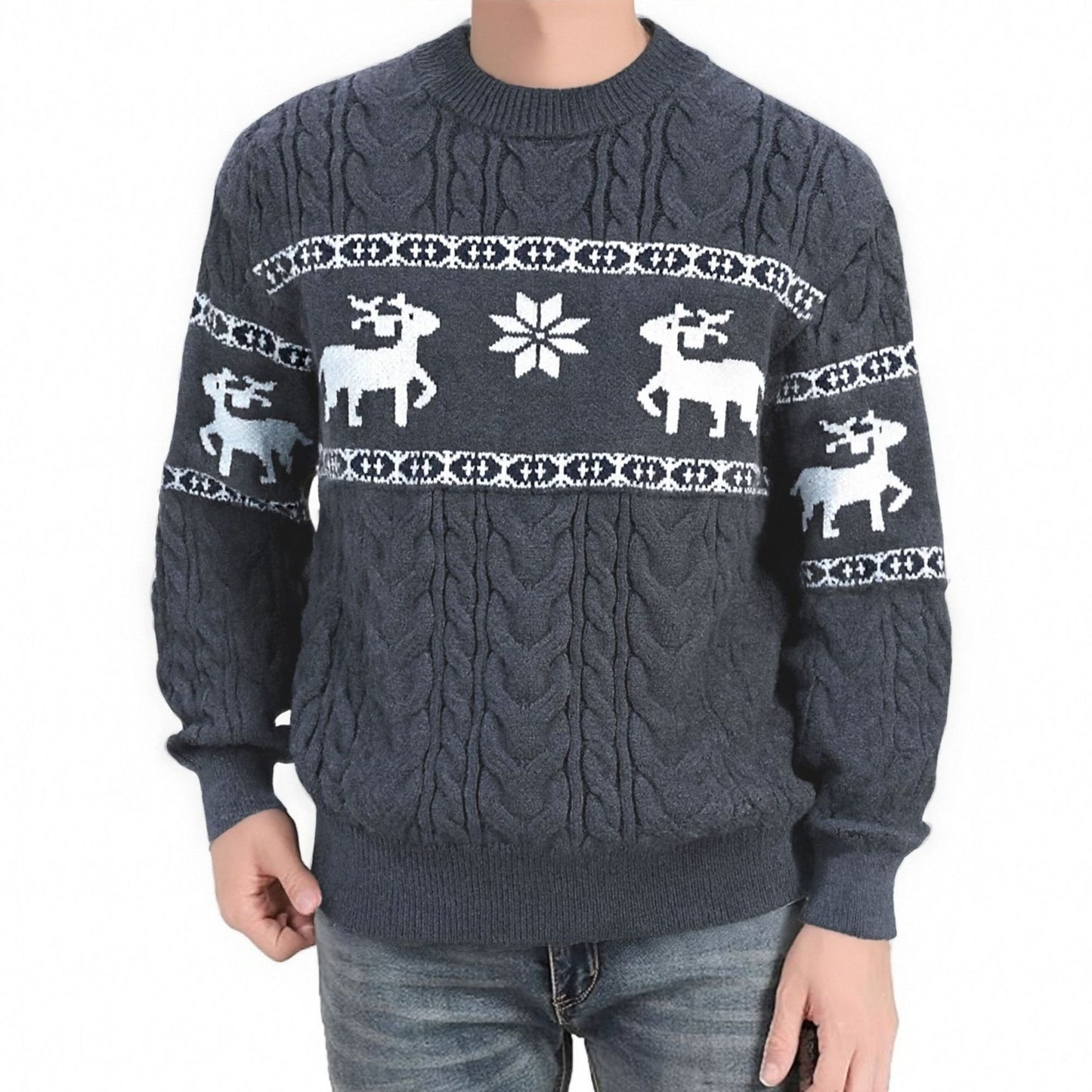 Men's Round Neck Sweater Coat Knitwear