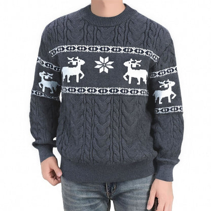 Men's Round Neck Sweater Coat Knitwear