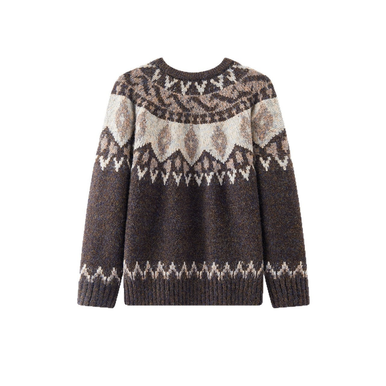 Jacquard Christmas Round Neck Sweater for Men
