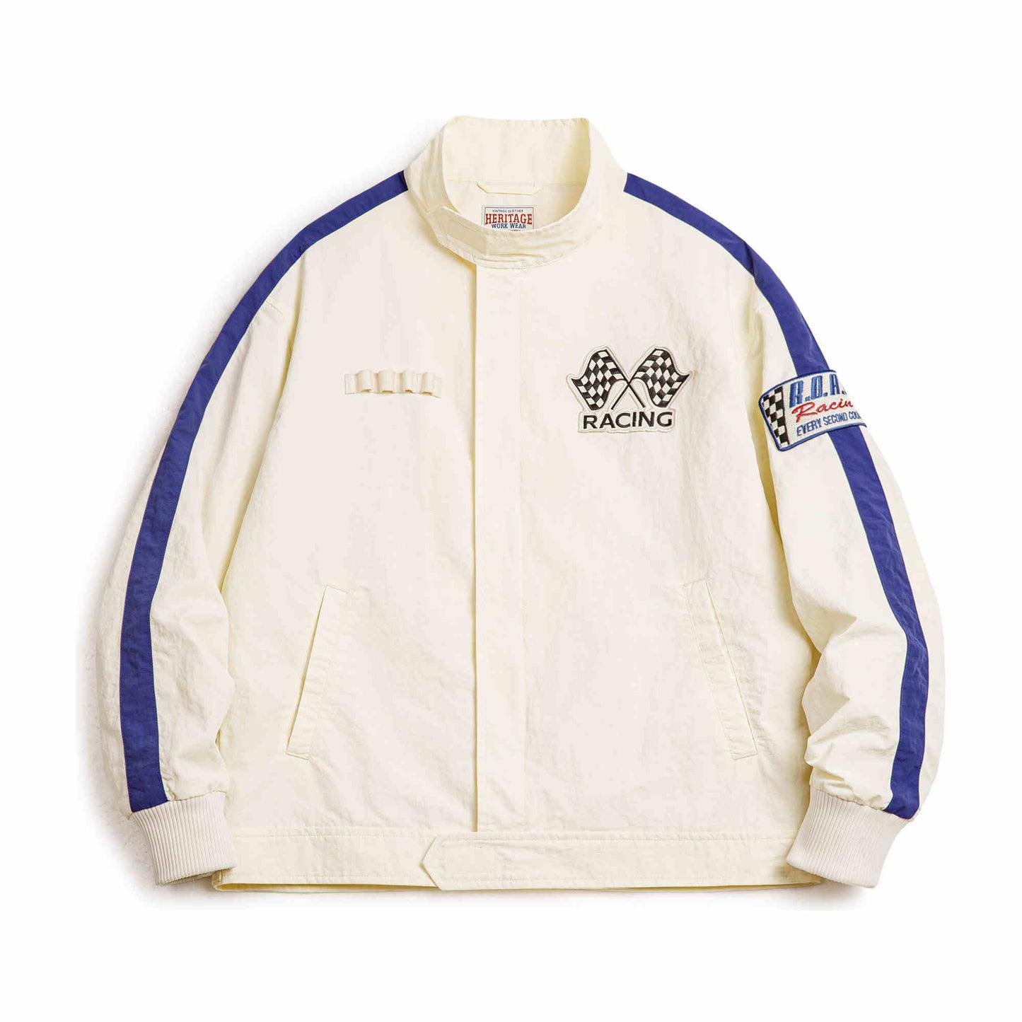 American Retro Color Blocked Embroidered Running Jacket